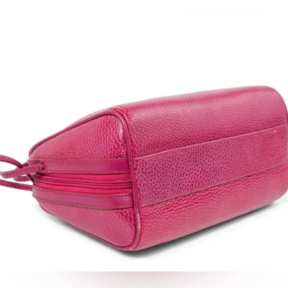 🩷Mark Cross Hot Pink Pebble Leather Messenger Bag - Picture 8 of 9